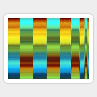 Yellow, Green and Blue Striped Abstract Pattern Sticker